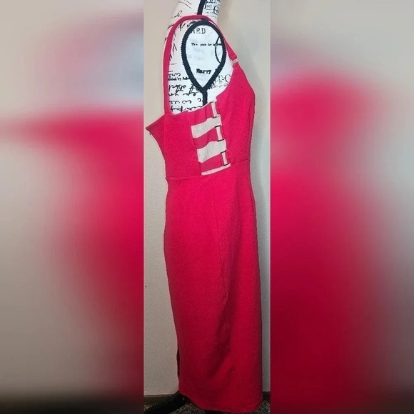 Bold Elements Women's Red Bodycon Side Cutout Dress Size Large NWT - Picture 2 of 14
